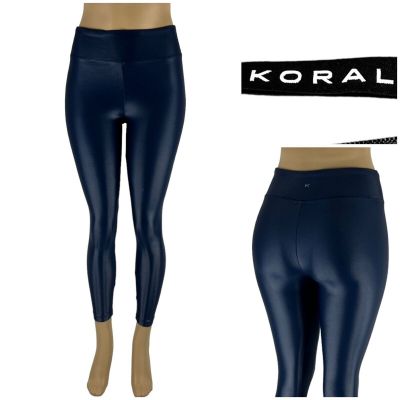 Koral Womens Small Leggings Lustrous Infinity High Rise Midnight Blue Yoga EUC